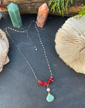 Load image into Gallery viewer, Amazonite, Pearl &amp; Coral Combo Necklace
