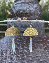 Load image into Gallery viewer, Brass &amp; Quartz Earrings
