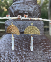 Load image into Gallery viewer, Brass &amp; Quartz Earrings
