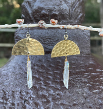 Load image into Gallery viewer, Brass &amp; Quartz Earrings
