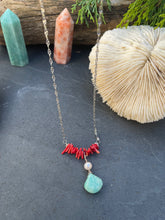 Load image into Gallery viewer, Amazonite, Pearl &amp; Coral Combo Necklace
