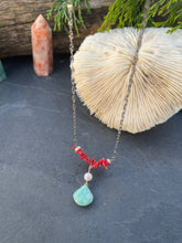 Load image into Gallery viewer, Amazonite, Pearl &amp; Coral Combo Necklace
