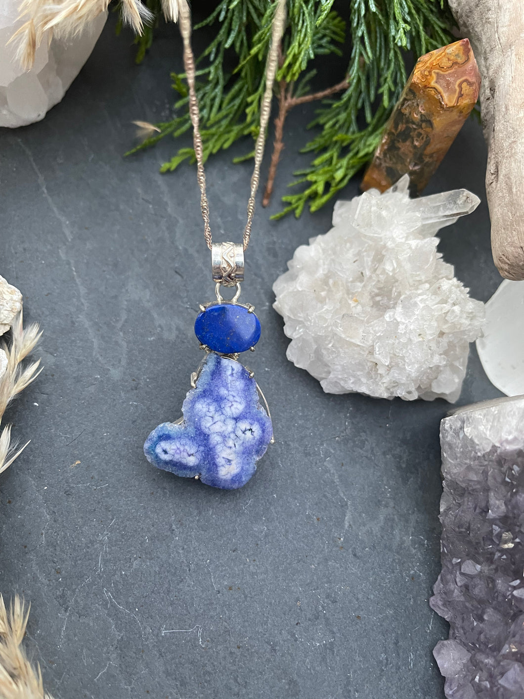 Lapis & Agate Necklce