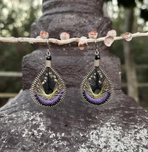 Load image into Gallery viewer, Purple &amp; Gold Earrings
